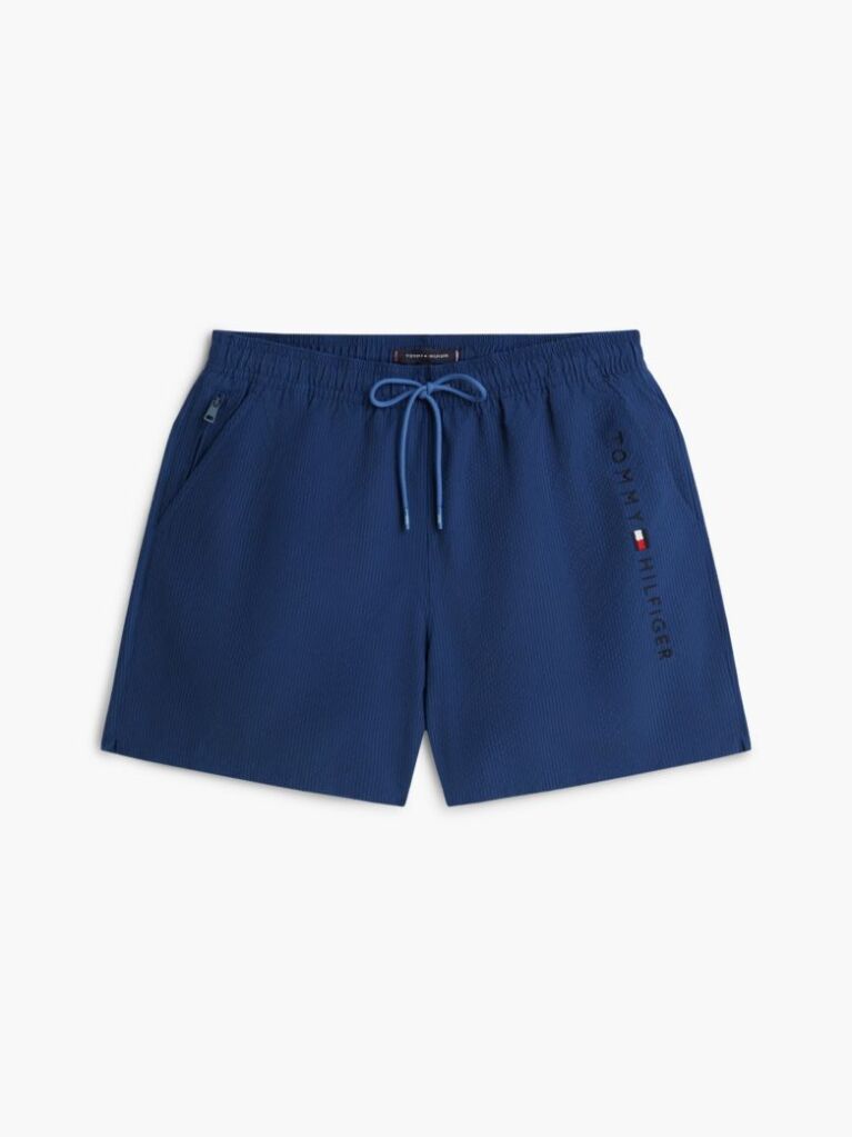 Blue Original Ithaca Stripe Mid Length Swim Shorts  Men