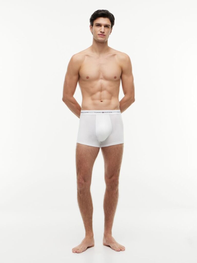 White 3-Pack Signature Repeat Logo Waistband Trunks  Men