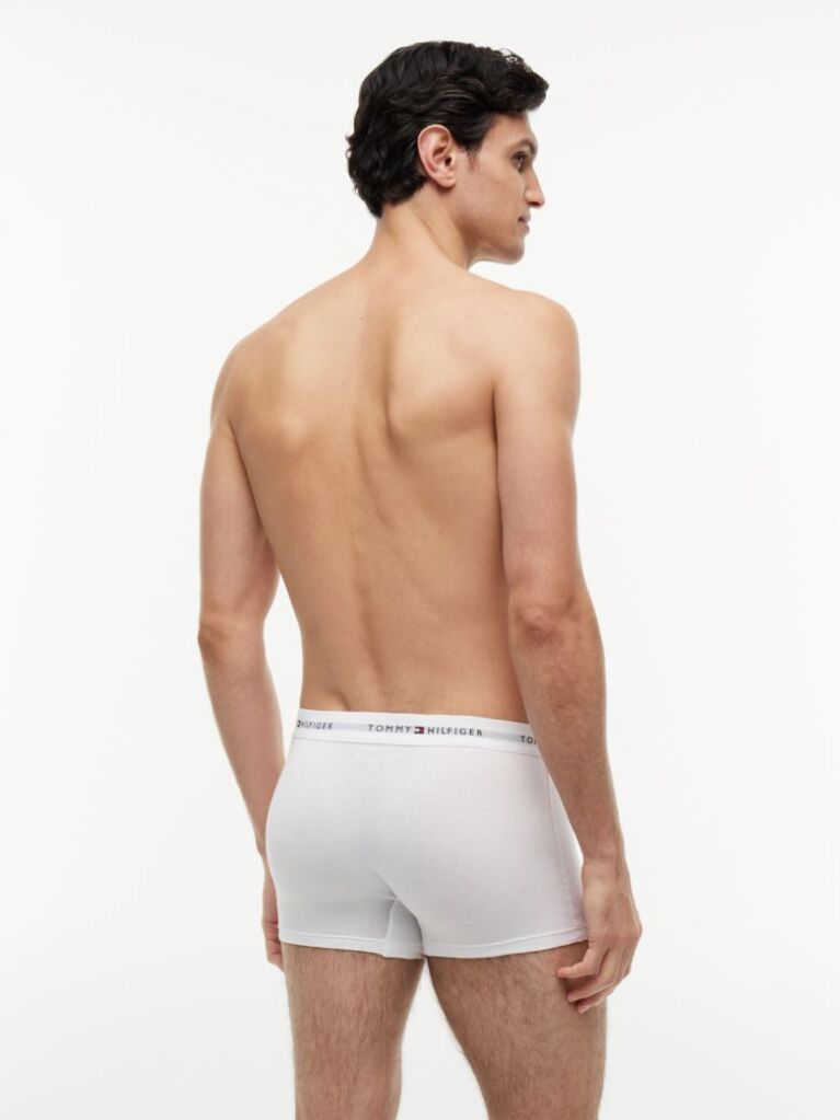 White 3-Pack Signature Repeat Logo Waistband Trunks  Men