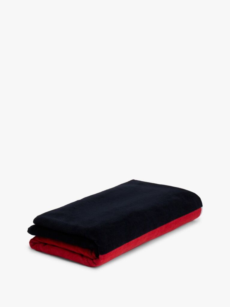 Blue Classic Signature Colour-Blocked Velour Beach Towel  Unisex