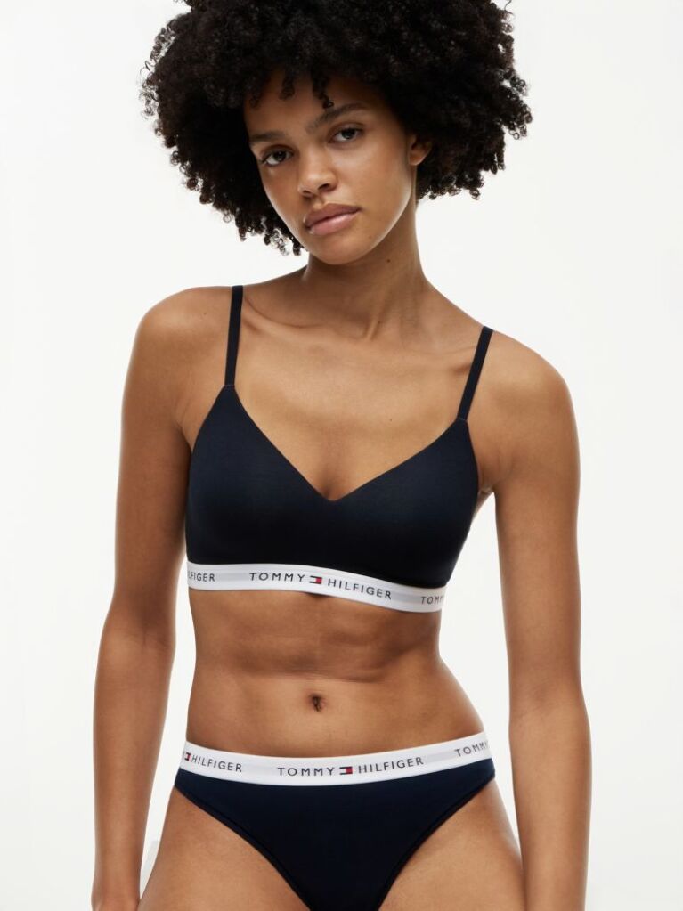 Blue 3-Pack Logo Waistband Thongs  Women