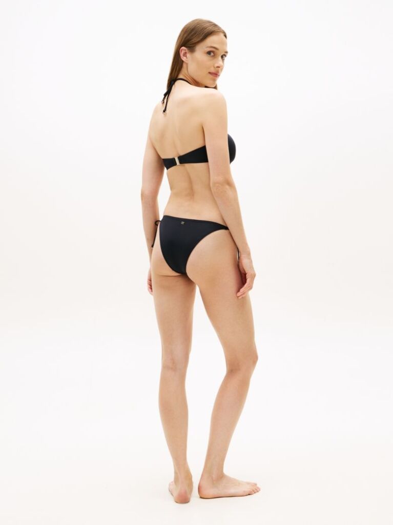 Black Halterneck Ring Bandeau Bikini Top  Women