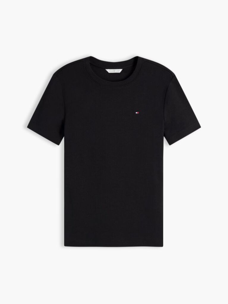 Black Flag Embroidery Ribbed Slim T-Shirt  Women