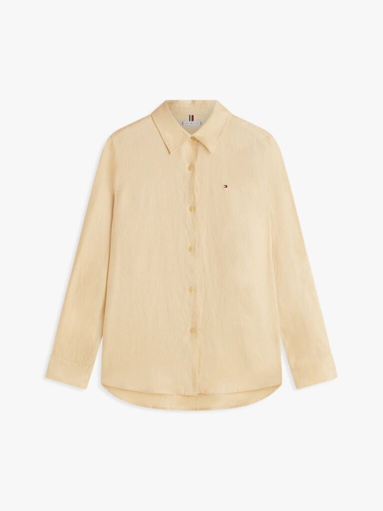 Beige Regular Fit Linen Shirt  Women