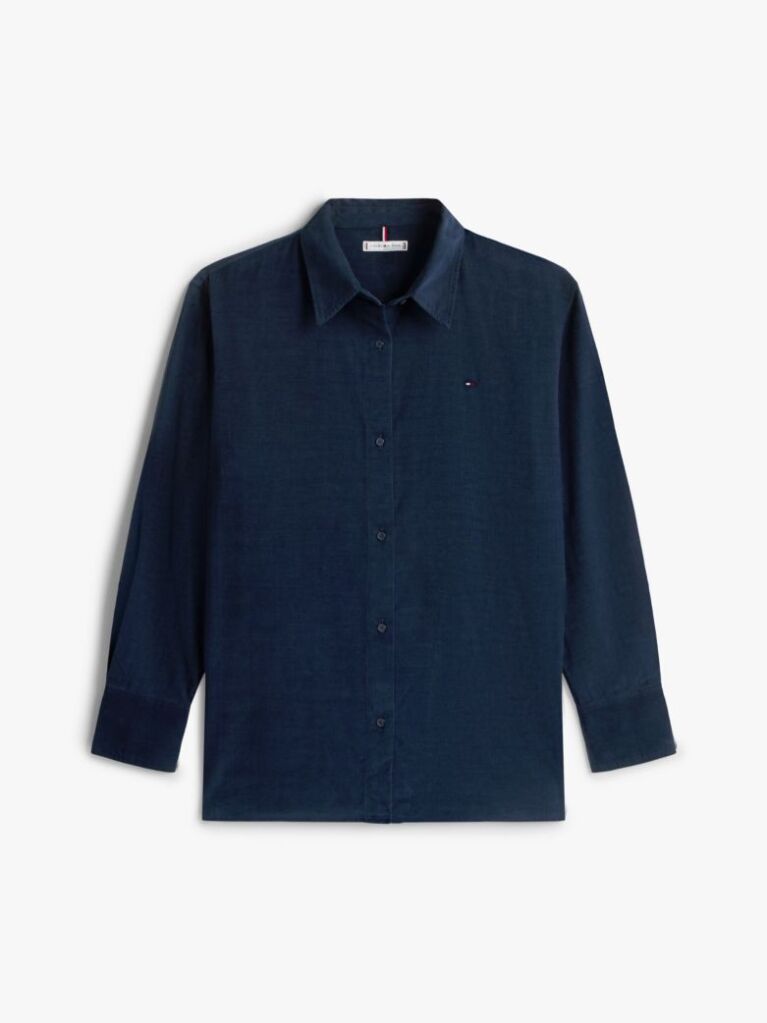 Blue Corduroy Relaxed Fit Shirt  Women