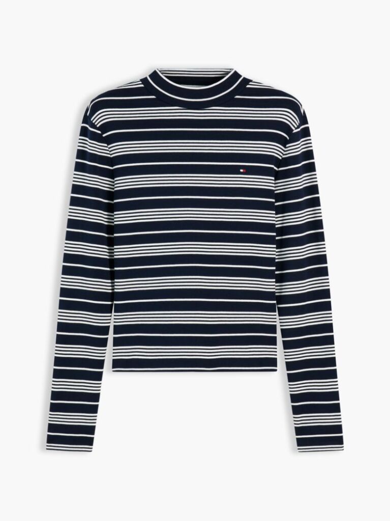 Multi Mock Neck Slim Long Sleeve Top  Women
