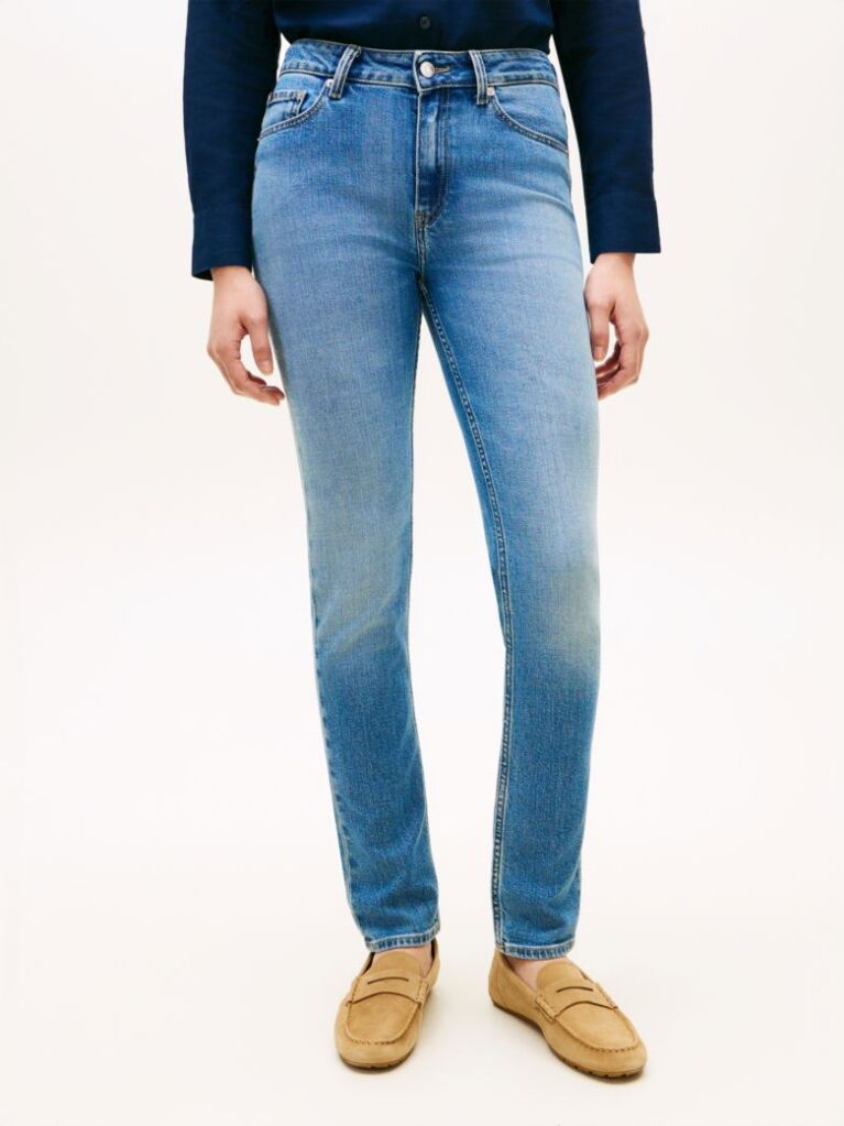 Blue Faded Mid Rise Slim Jeans  Women