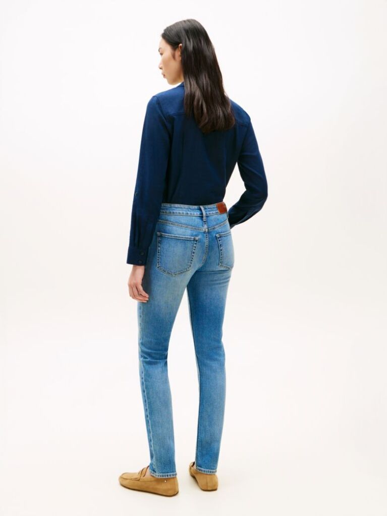 Blue Faded Mid Rise Slim Jeans  Women