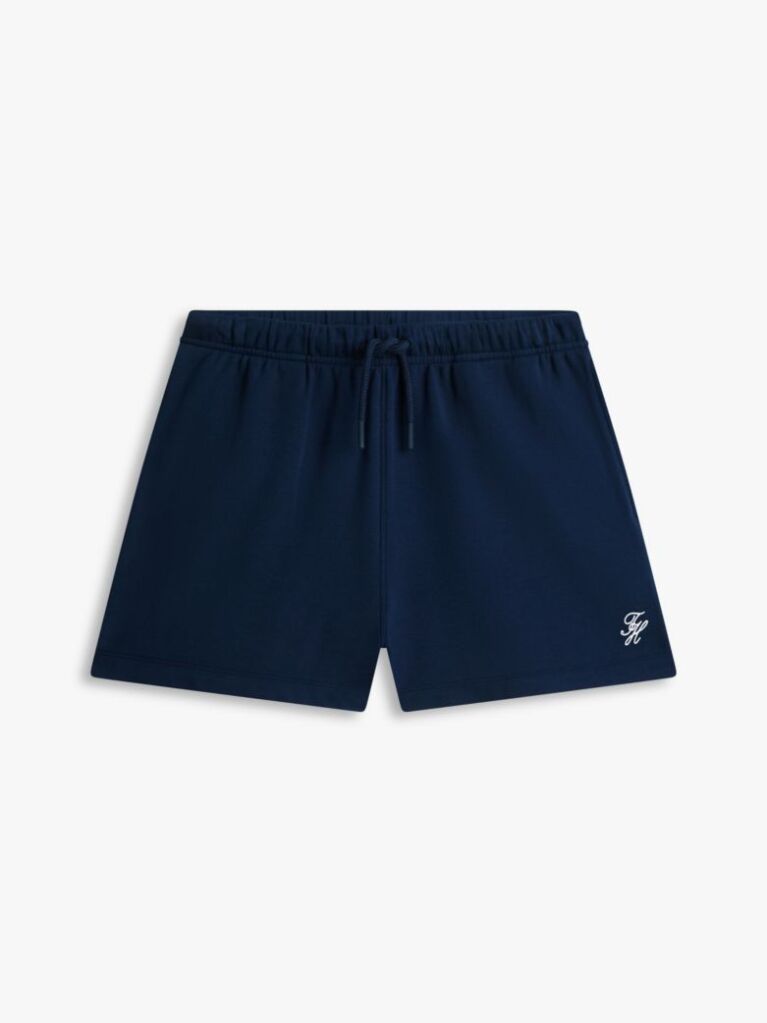 Blue Logo Embroidery Terry Sweat Shorts  Women