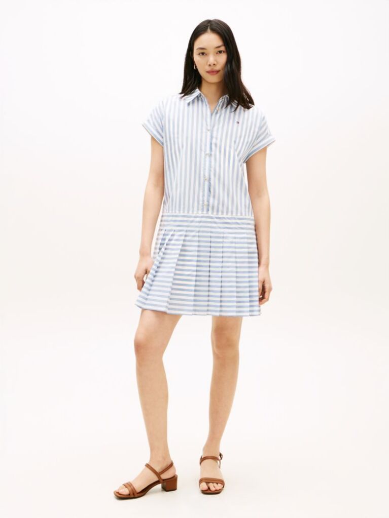 Multi Gold-Tone Button Relaxed Mini Shirt Dress  Women