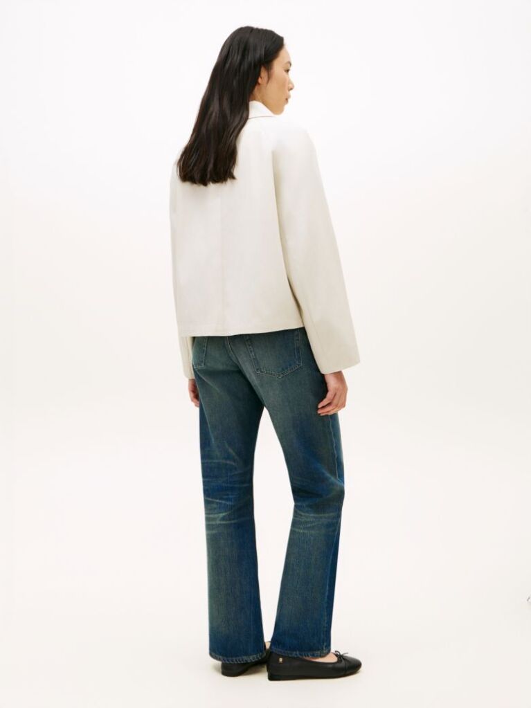 Beige Water Repellent Collared Relaxed Short Jacket  Women