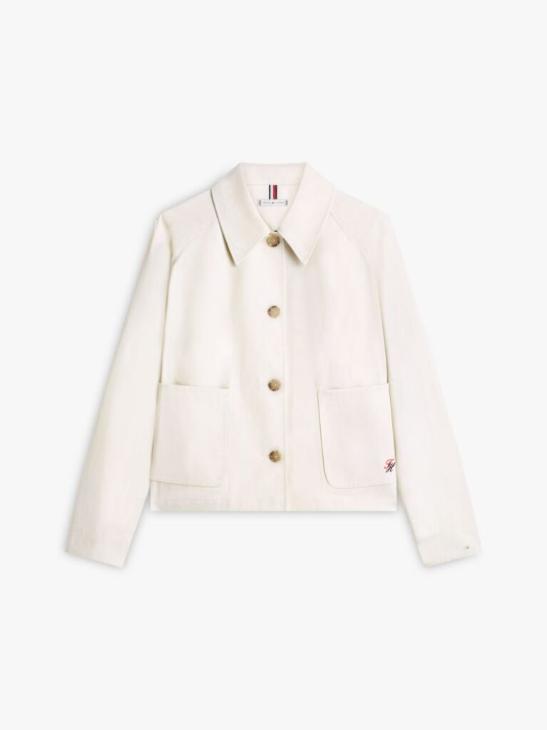 Beige Water Repellent Collared Relaxed Short Jacket  Women