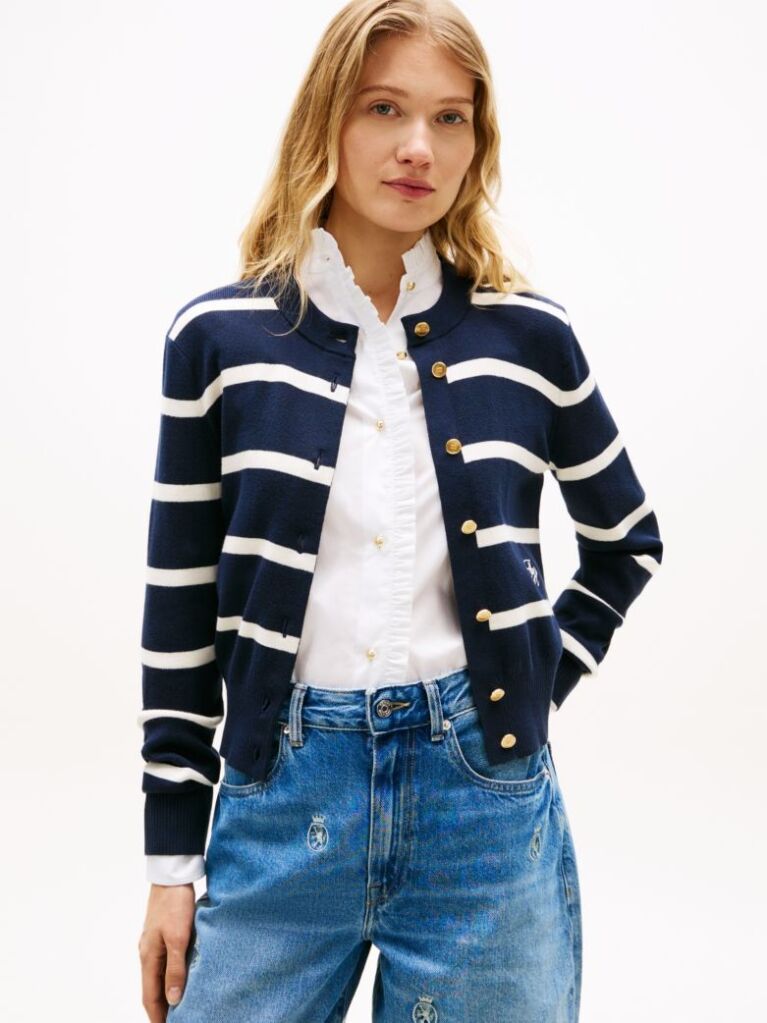 Multi Premium Knit Gold-Tone Button Cardigan  Women