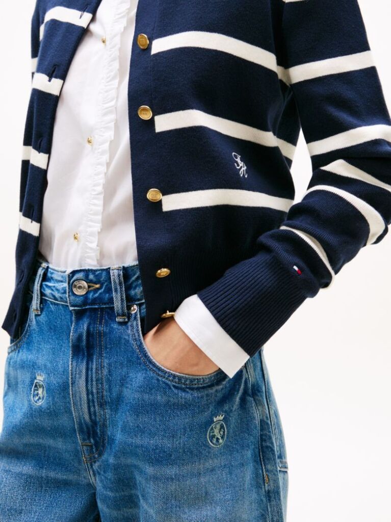 Multi Premium Knit Gold-Tone Button Cardigan  Women