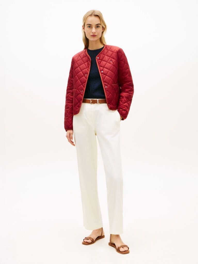 Beige Washed Slim Straight Leg Chinos  Women