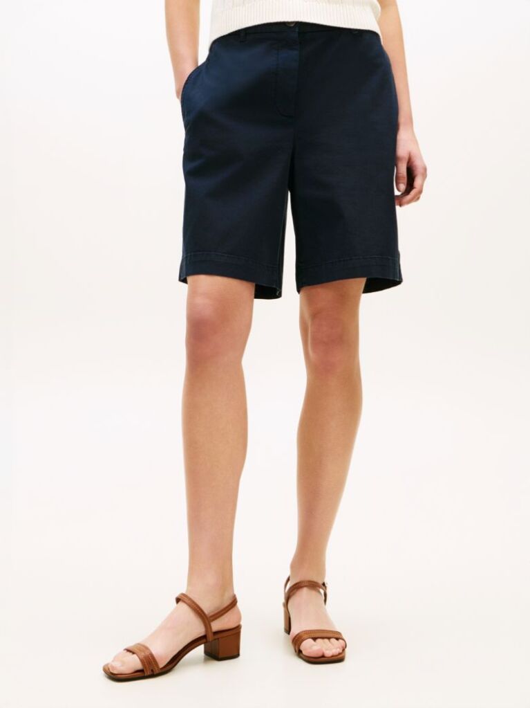 Blue Washed Regular Chino Shorts  Women