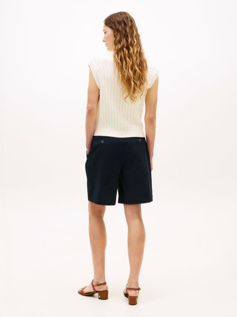 Blue Washed Regular Chino Shorts  Women