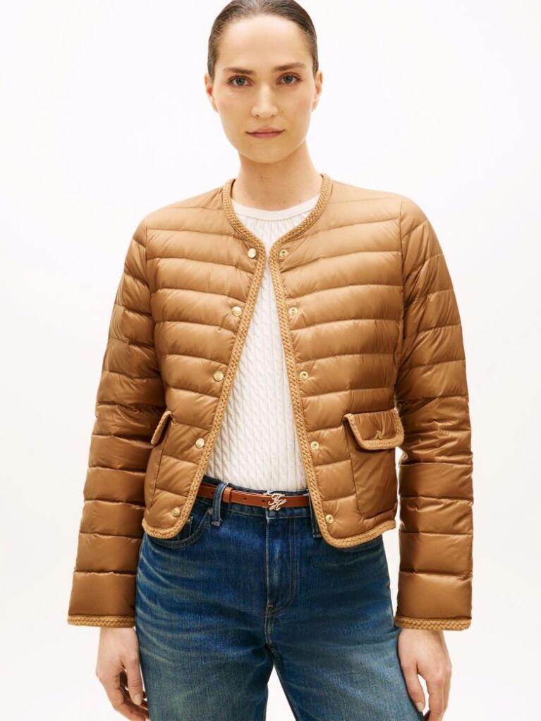 Brown Water Repellent Lightweight Down Slim Jacket  Women