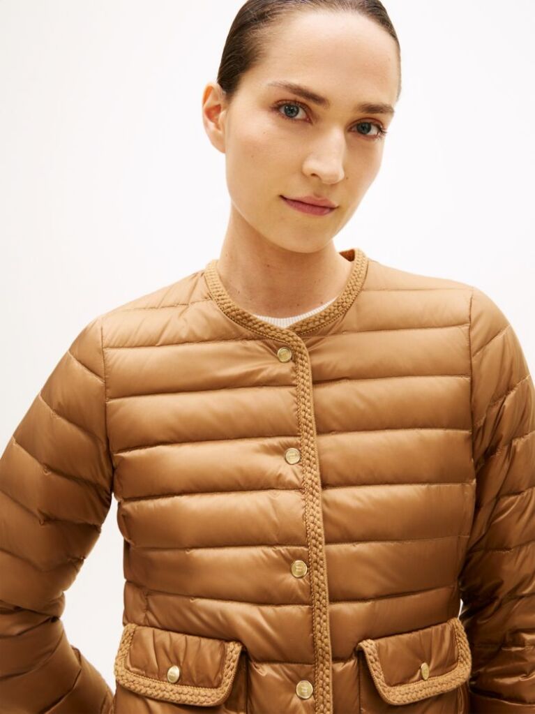 Brown Water Repellent Lightweight Down Slim Jacket  Women