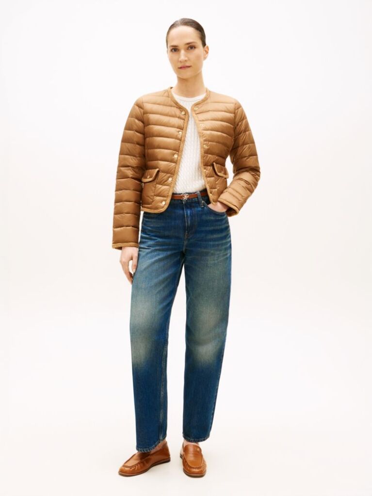 Brown Water Repellent Lightweight Down Slim Jacket  Women