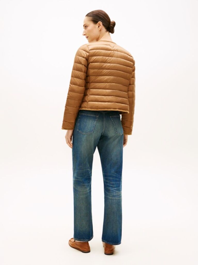 Brown Water Repellent Lightweight Down Slim Jacket  Women