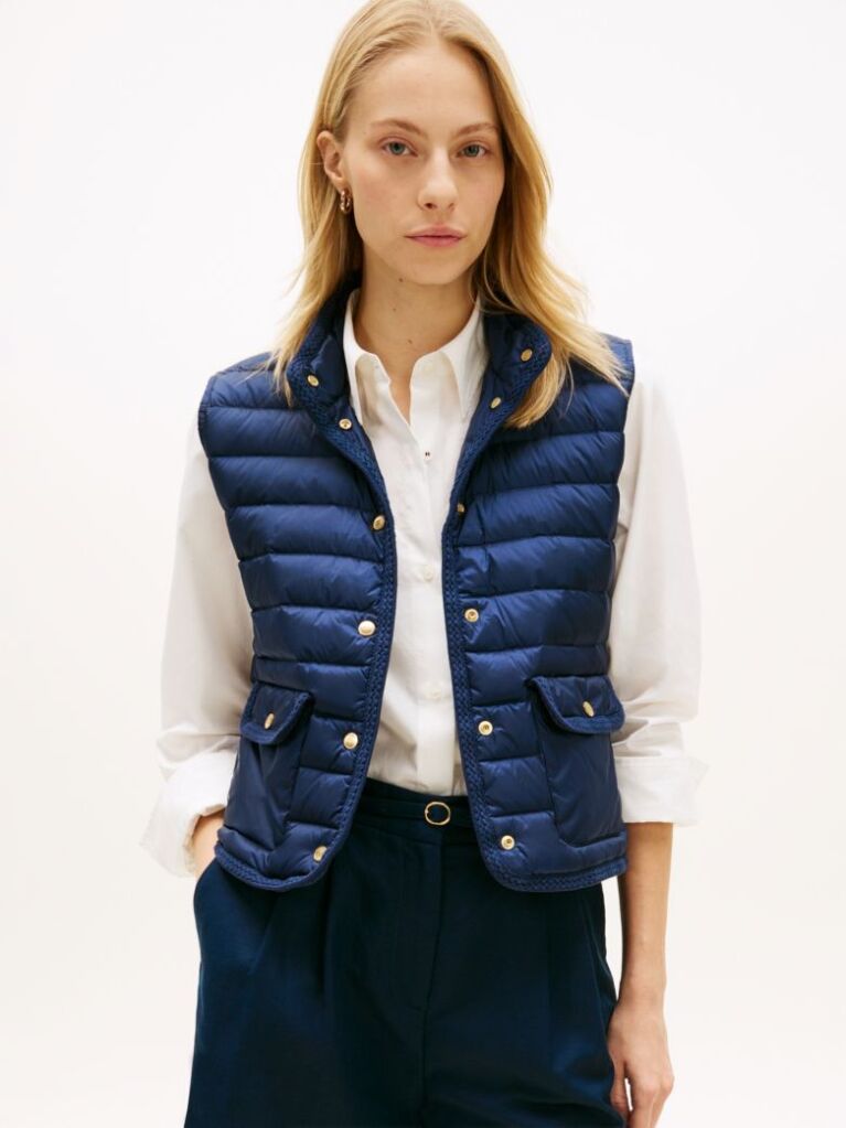Blue Lightweight Down Slim Gilet  Women