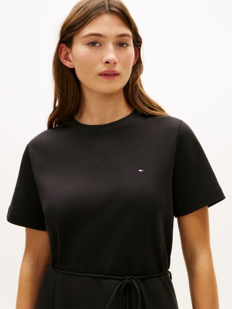 Black Interlock Knit Mini T-Shirt Dress  Women