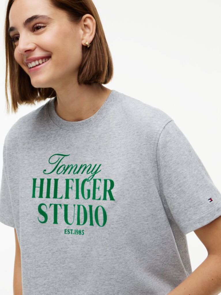 Grey Logo Relaxed Jersey T-Shirt  Women