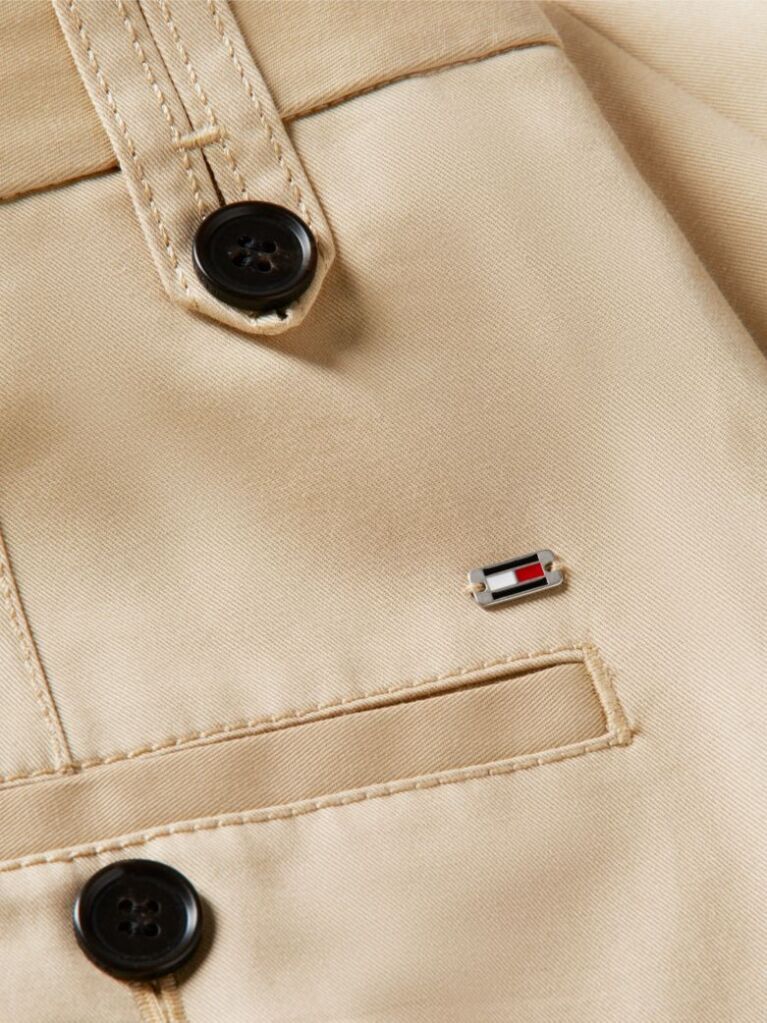 Beige Pleated Twill Chino Mini Skirt  Women