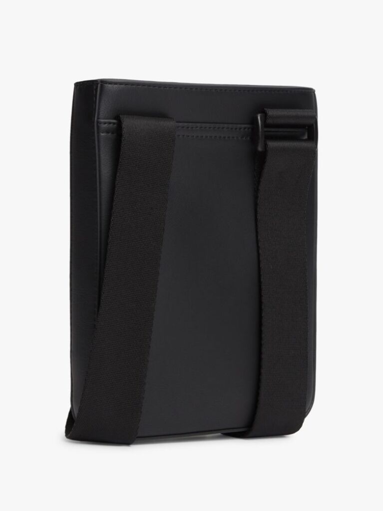 Black Metal Logo Crossbody Bag  Men