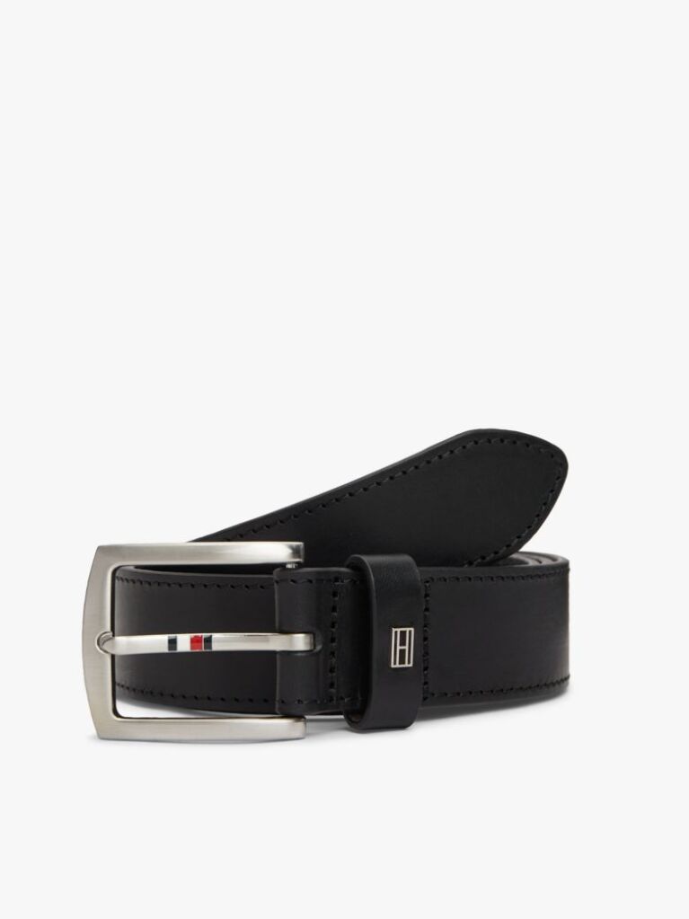 Black Denton Leather Belt  Men