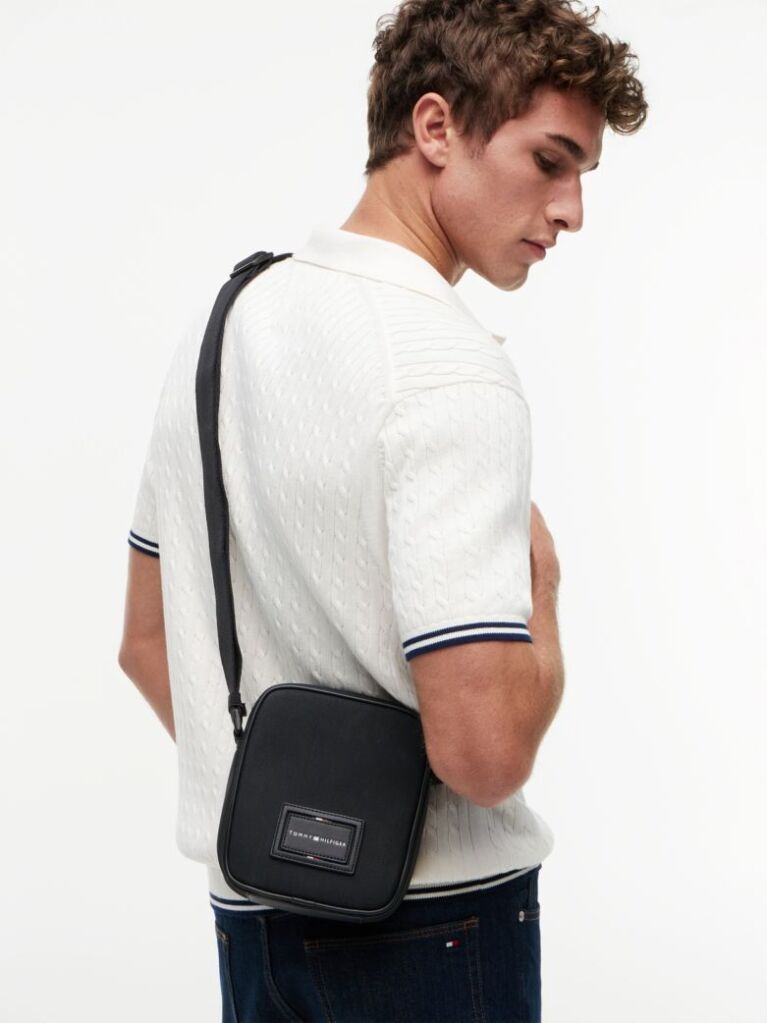 Black Crossbody Reporter Bag  Men