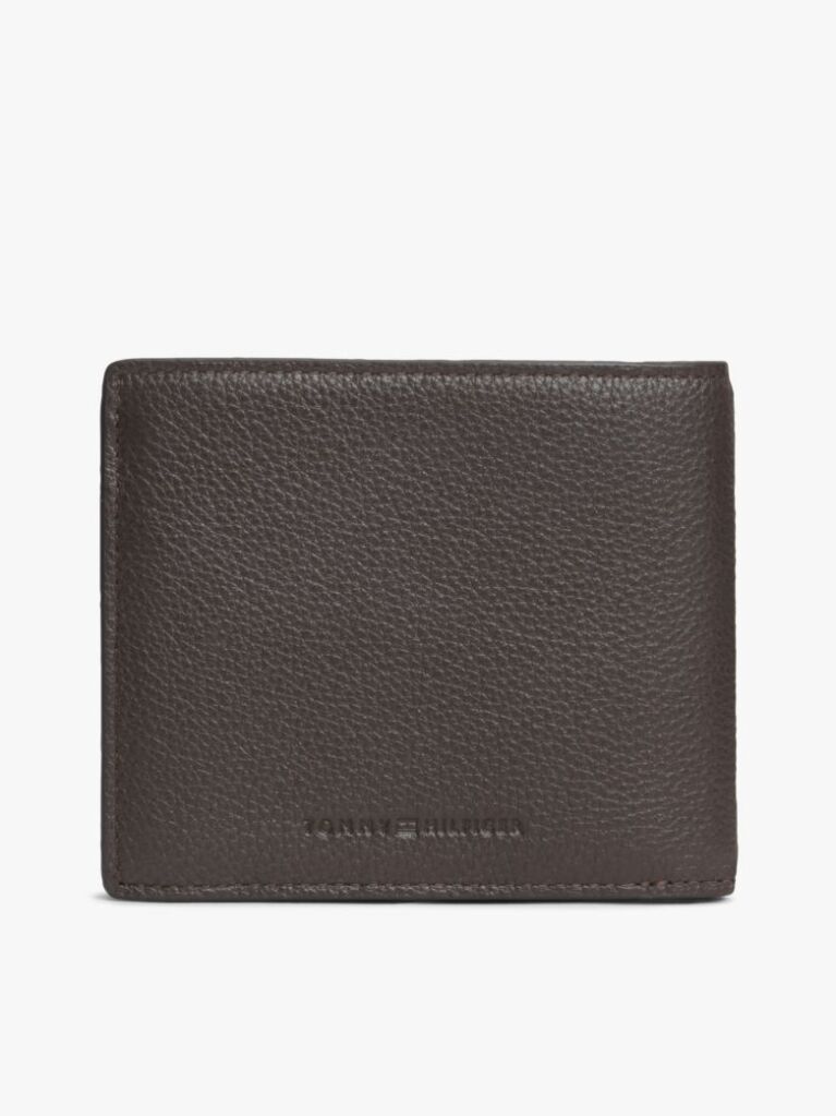 Brown Signature Plaque Leather Bifold Wallet  Men