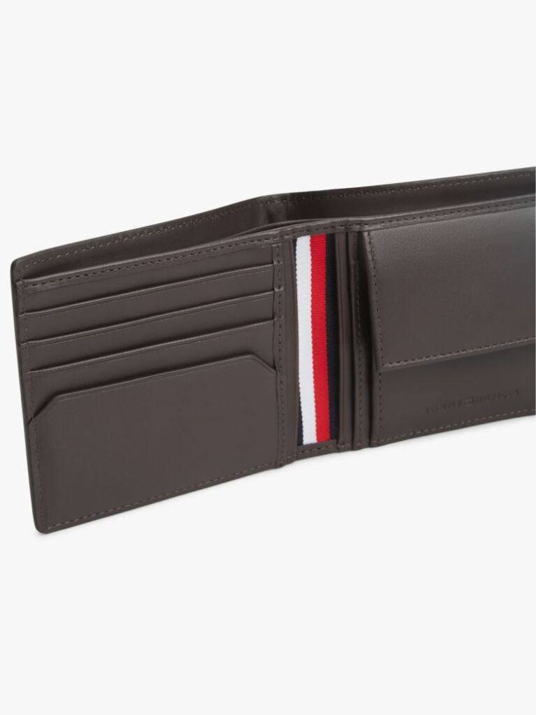 Brown Signature Plaque Leather Bifold Wallet  Men