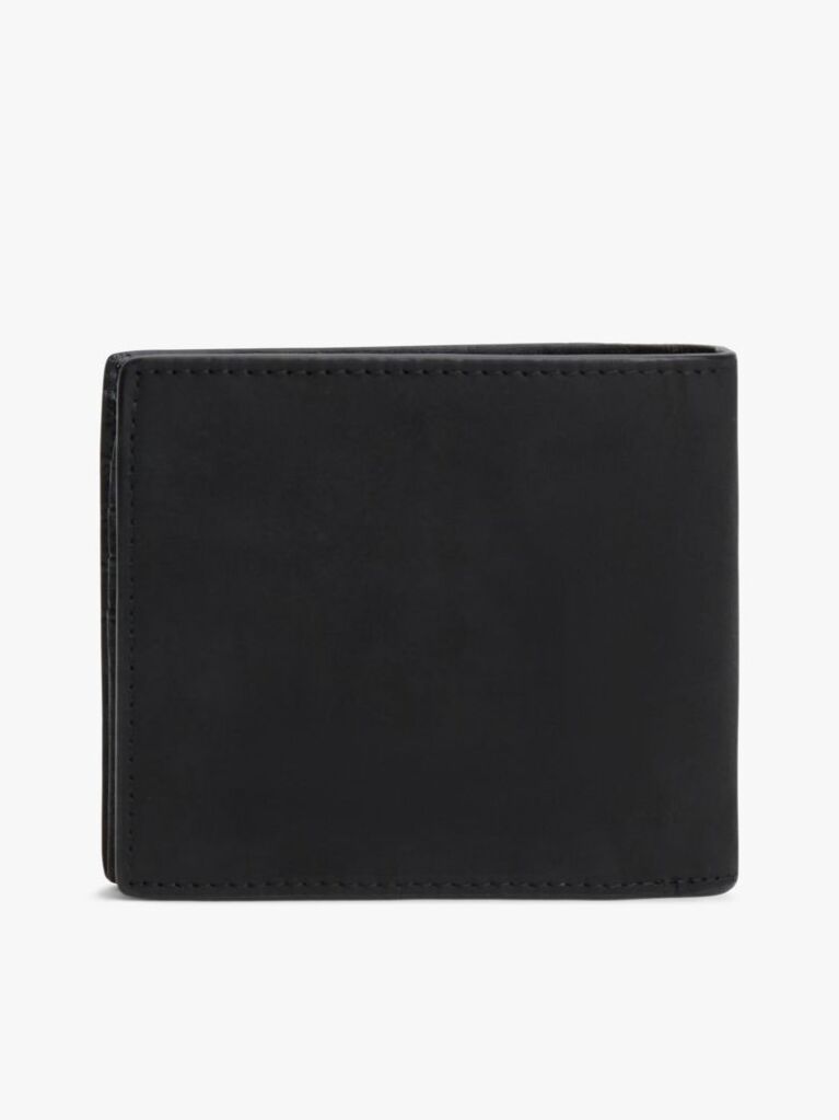 Black Flag Plaque Bifold Flap Leather Wallet  Men