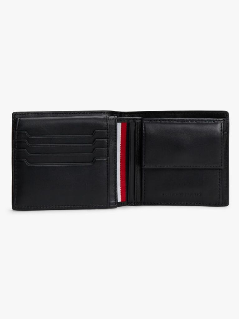 Black Flag Plaque Bifold Flap Leather Wallet  Men