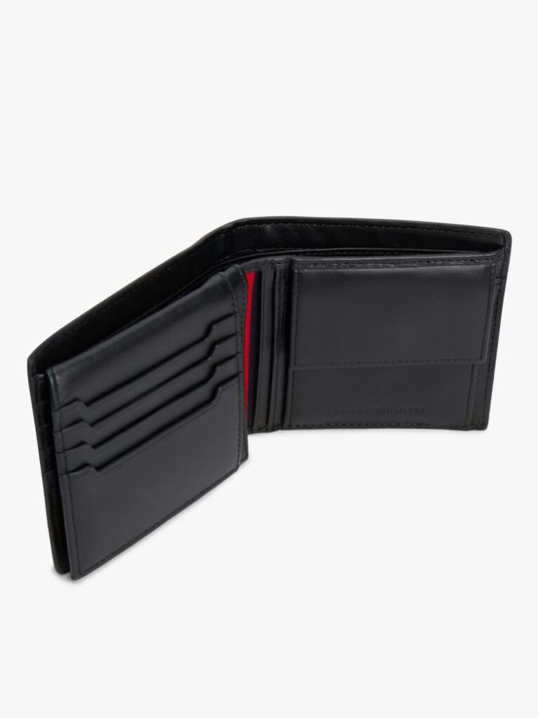 Black Flag Plaque Bifold Flap Leather Wallet  Men