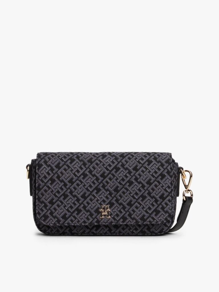 Black Hilfiger Icon Jacquard Crossbody Bag  Women
