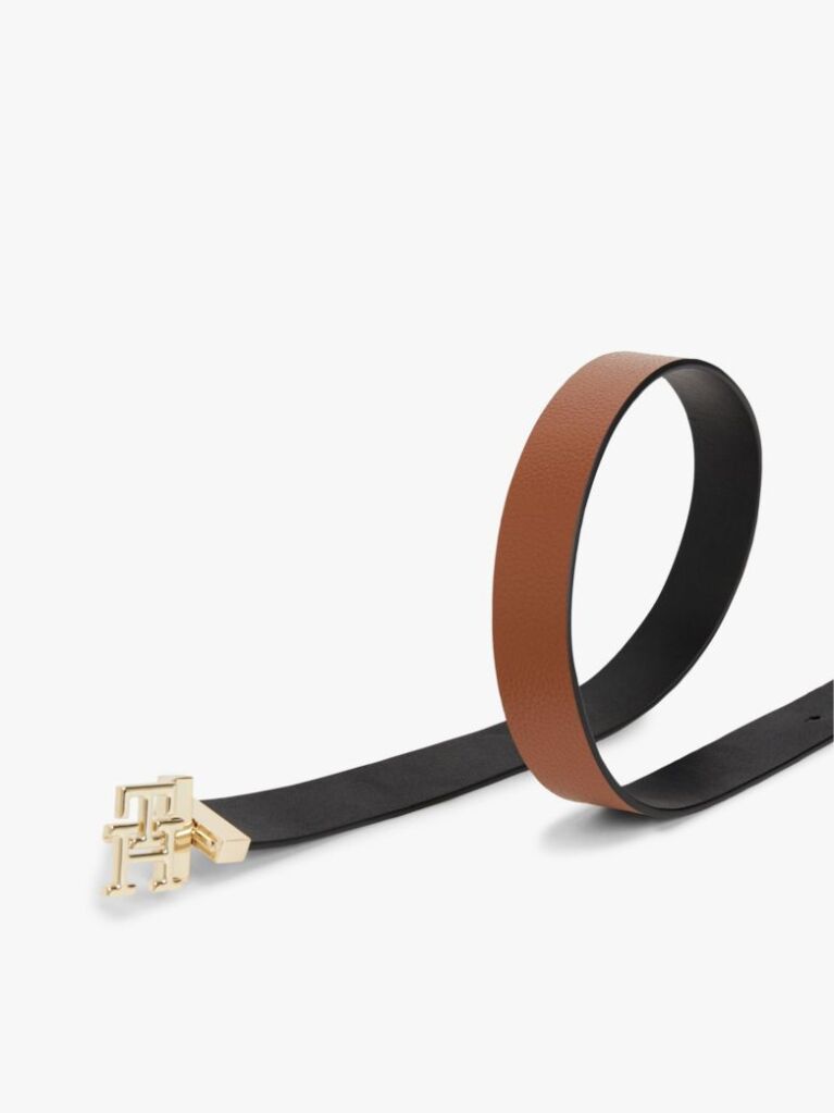 Multi TH Monogram Plaque Buckle Reversible Leather Belt  Women