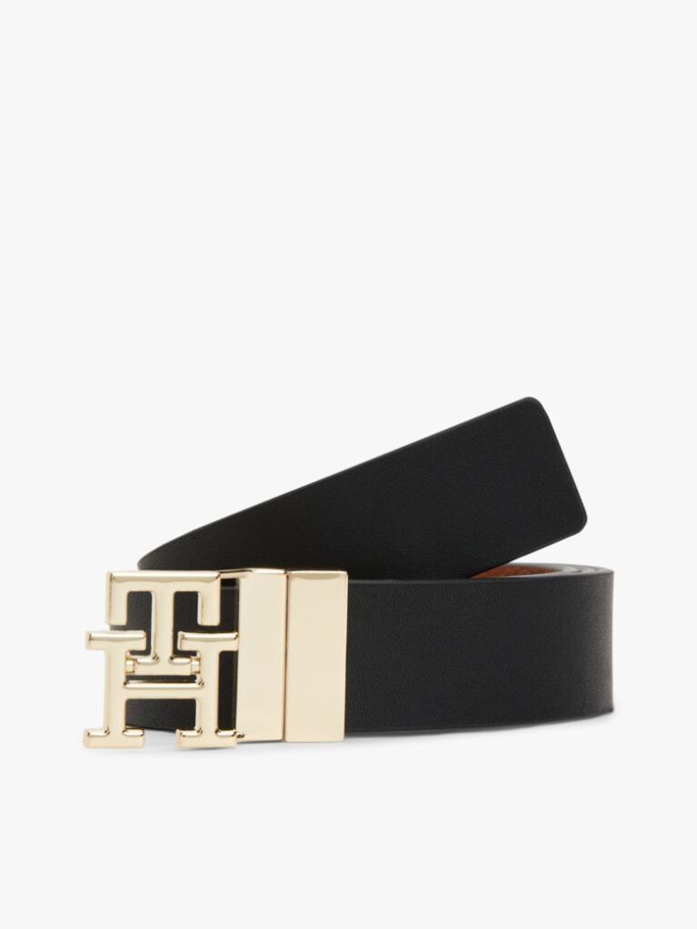 Multi TH Monogram Plaque Buckle Reversible Leather Belt  Women