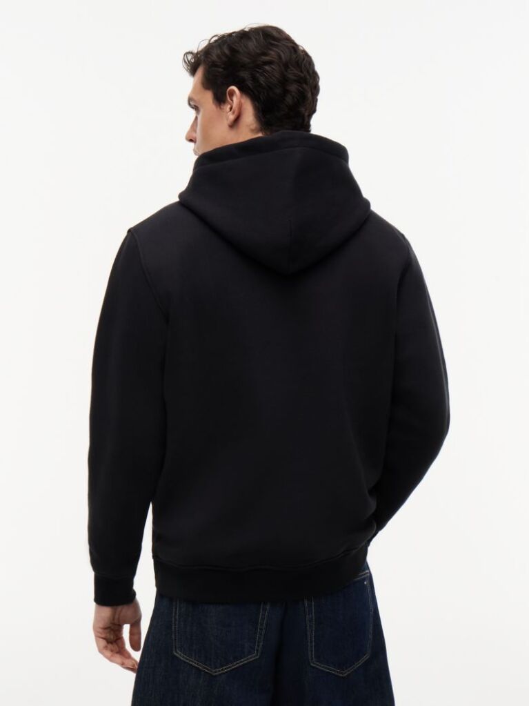 Black Regular Logo Hoody  Men