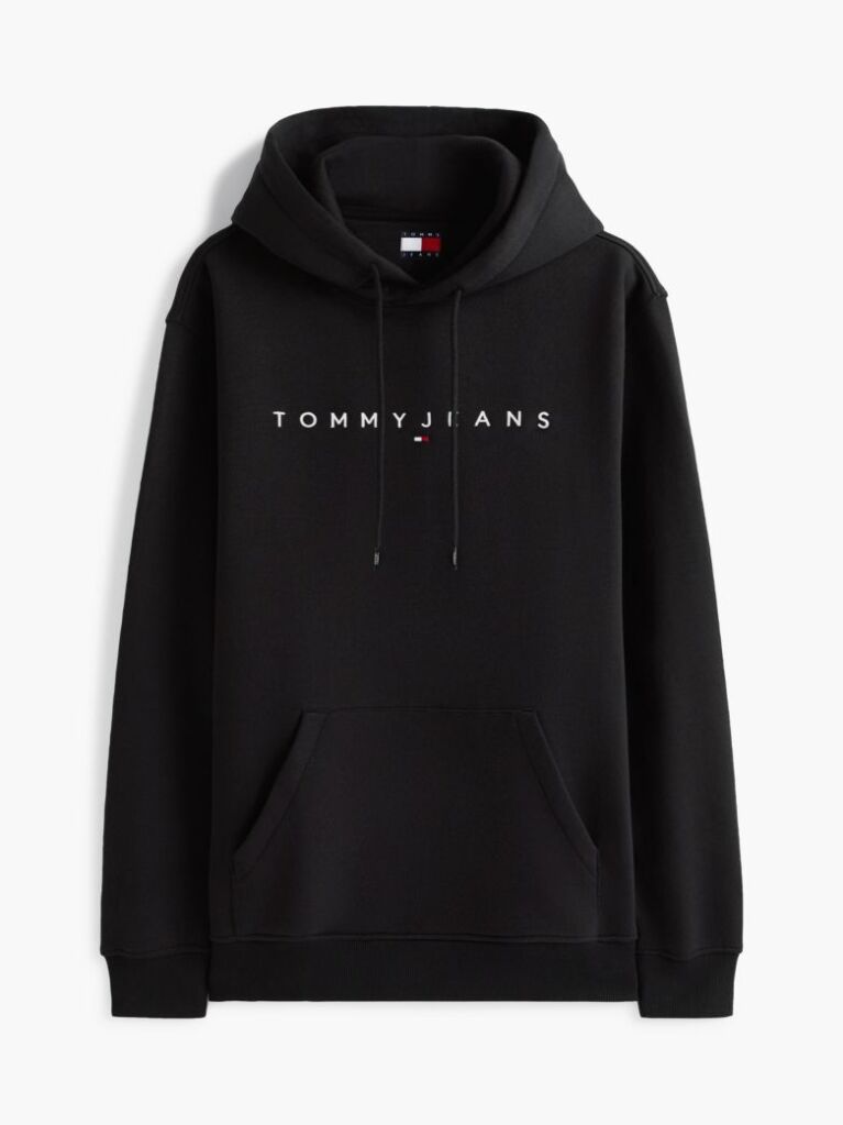 Black Regular Logo Hoody  Men