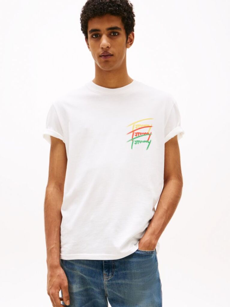 Beige Back Logo Graphic T-Shirt  Men