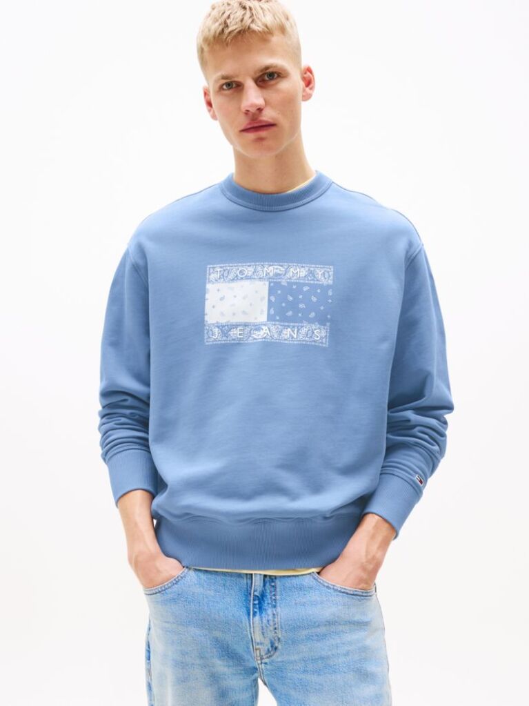 Blue Paisley Logo Relaxed Sweatshirt  Men