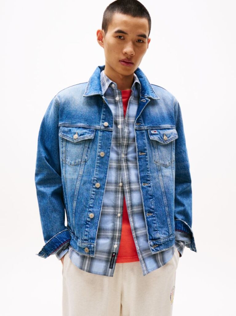 Denim Ryan Back Crest Embroidery Trucker Jacket  Men