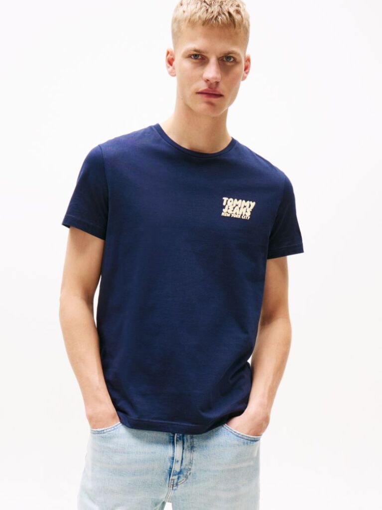 Blue Bubble Logo Slim T-Shirt  Men
