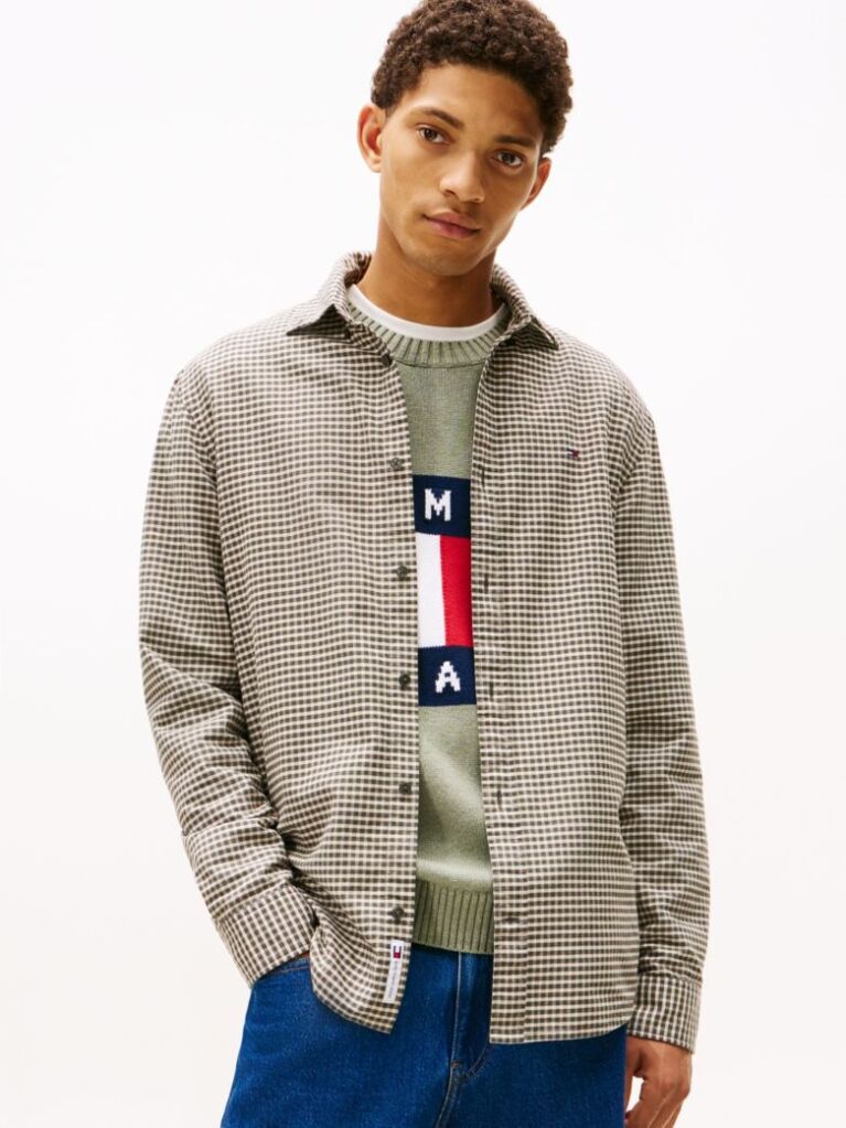 Multi Regular Oxford Check Shirt  Men