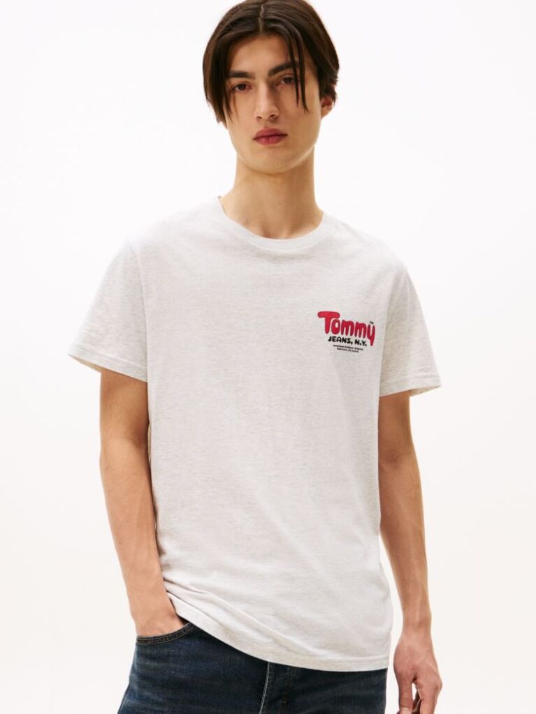 Grey Logo Slim Crew Neck T-Shirt  Men