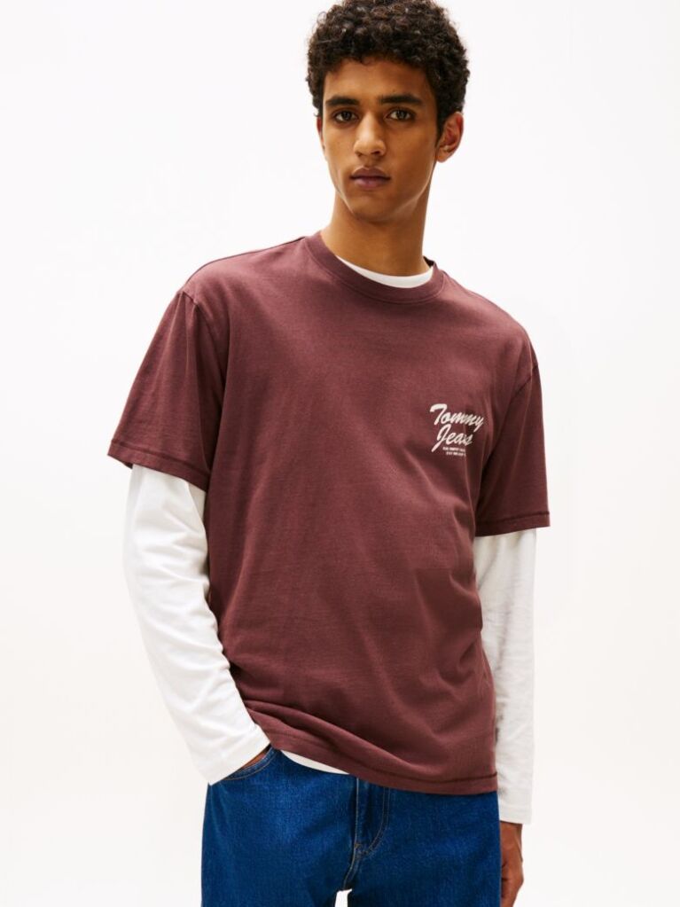 Brown Back Graphic Relaxed Crew Neck T-Shirt  Men