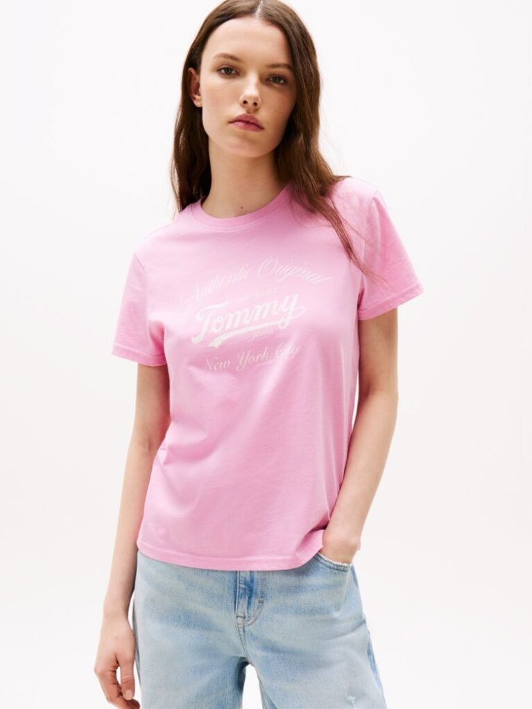 Pink Regular Essential Logo Tee Extended  Women